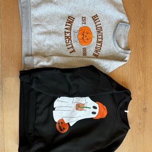 SHEIN Black & Gray Halloween Graphic Sweatshirts